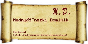 Mednyánszki Dominik névjegykártya